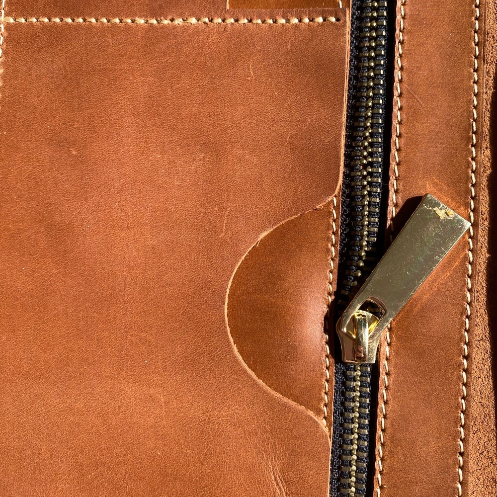 Leather clutch bag - handmade - Picture 5 of 7